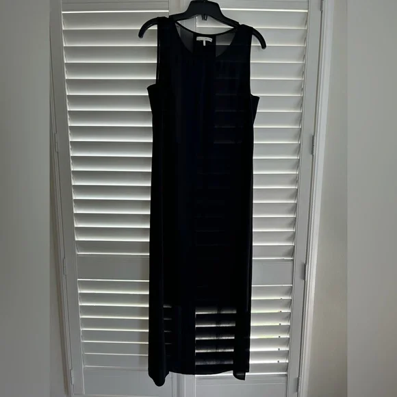 Oak + Fort Sheer Black High Low Sleeveless Dress - Size Small - Picture 6 of 8